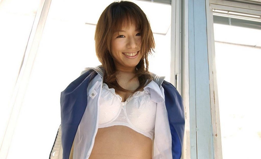 Sweet japanese schoolgirl Towa Aino shows her tits #69778460
