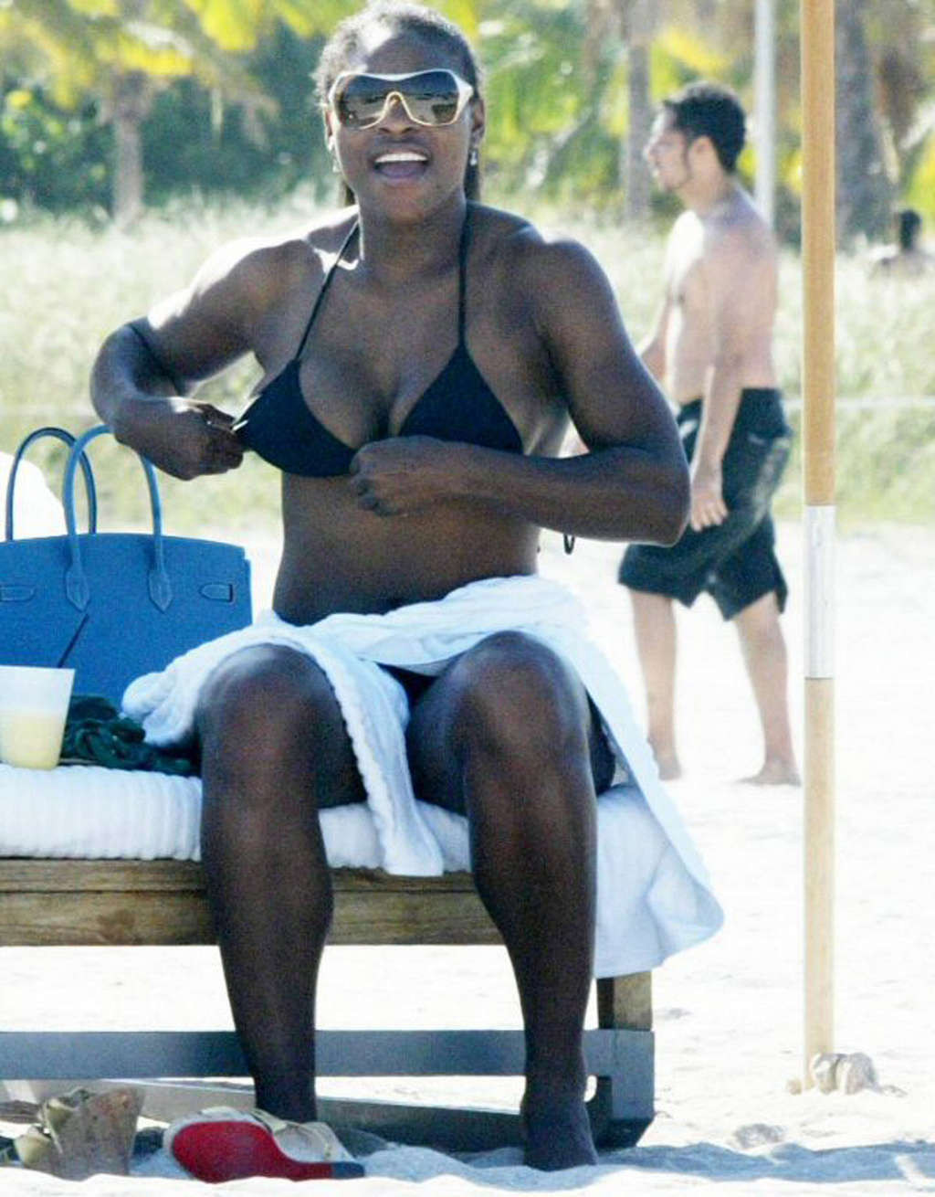 Serena Williams showing sexy ass and nice tits on beach #75376699