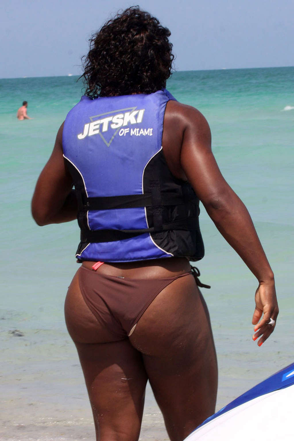 Serena Williams showing sexy ass and nice tits on beach #75376731
