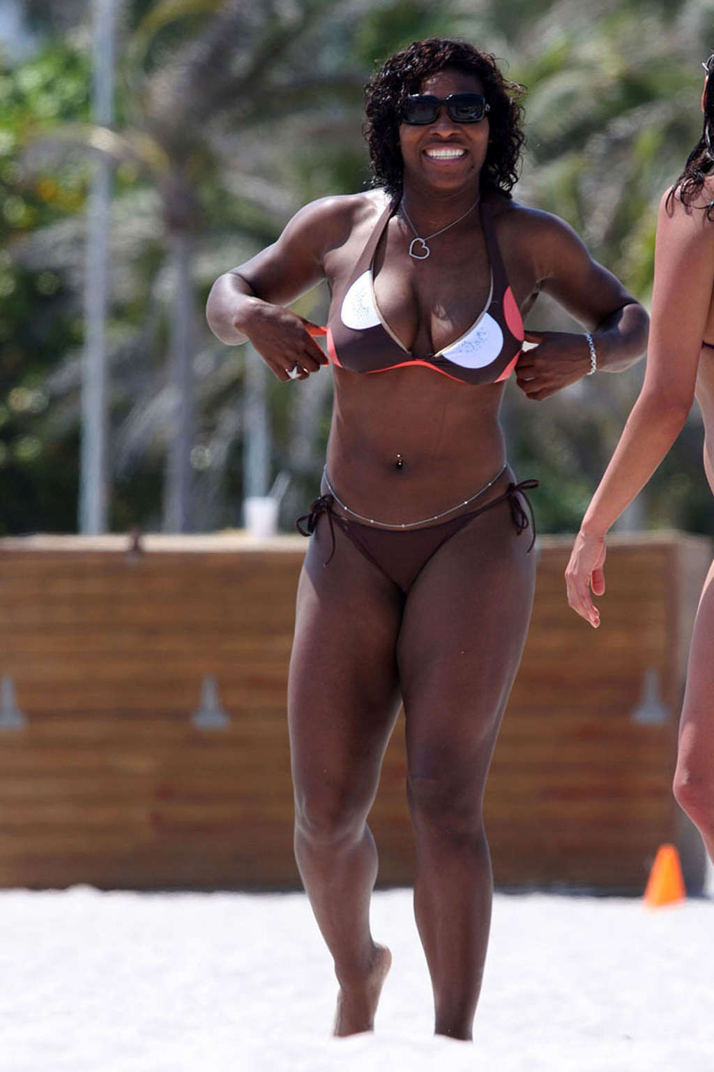 Serena Williams showing sexy ass and nice tits on beach #75376736