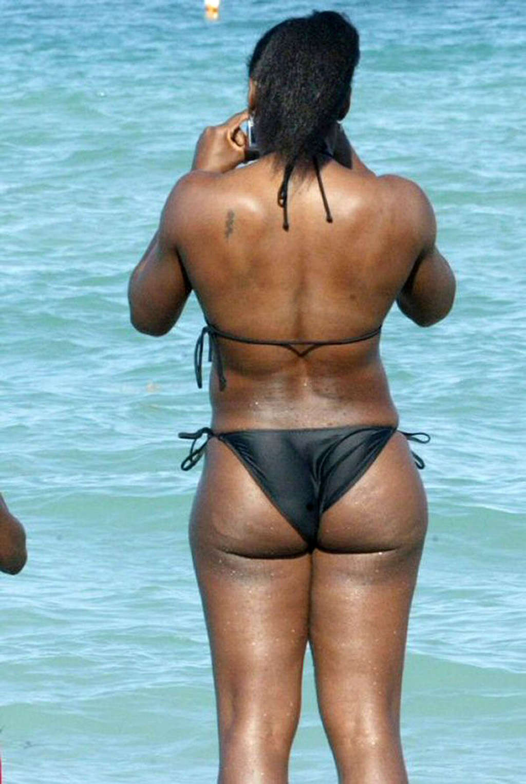 Serena Williams showing sexy ass and nice tits on beach #75376794