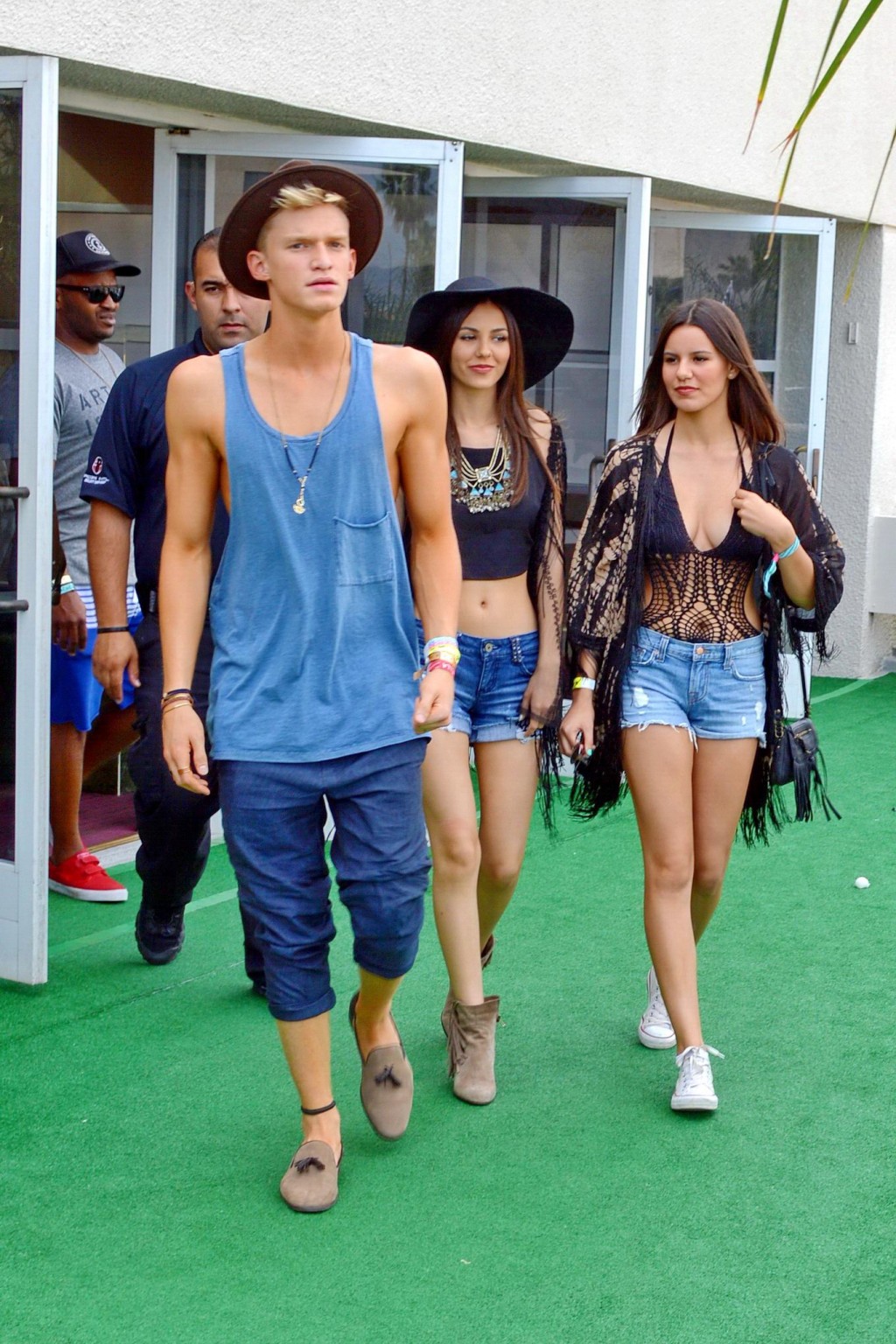 Victoria Justice wearing denim shorts and belly top at the Hard Rock Hotel Pool  #75198979