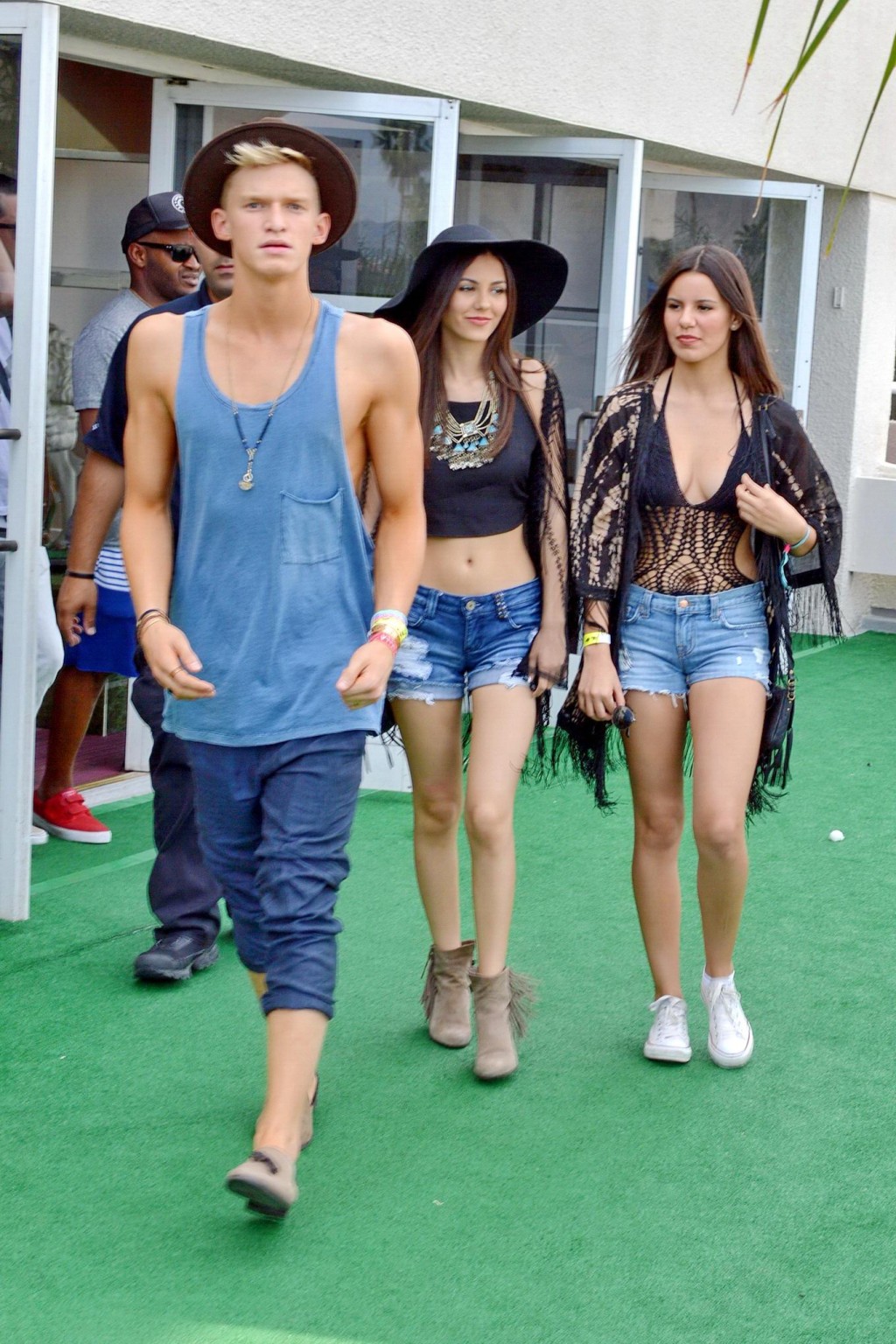 Victoria Justice wearing denim shorts and belly top at the Hard Rock Hotel Pool  #75198991