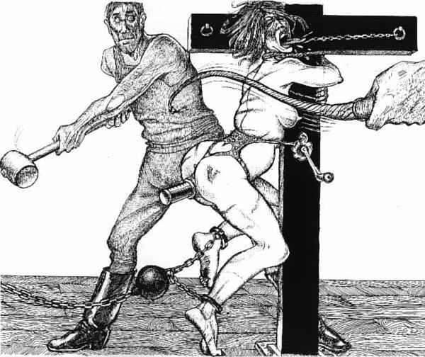 Mujeres en doloroso bondage medieval y arte fetichista
 #69664325