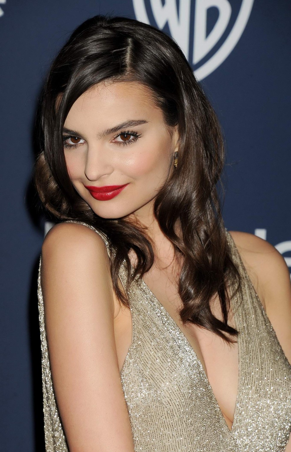 Emily Ratajkowski showing huge cleavage at the InStyle  Warner Bros. Golden Glob #75207524