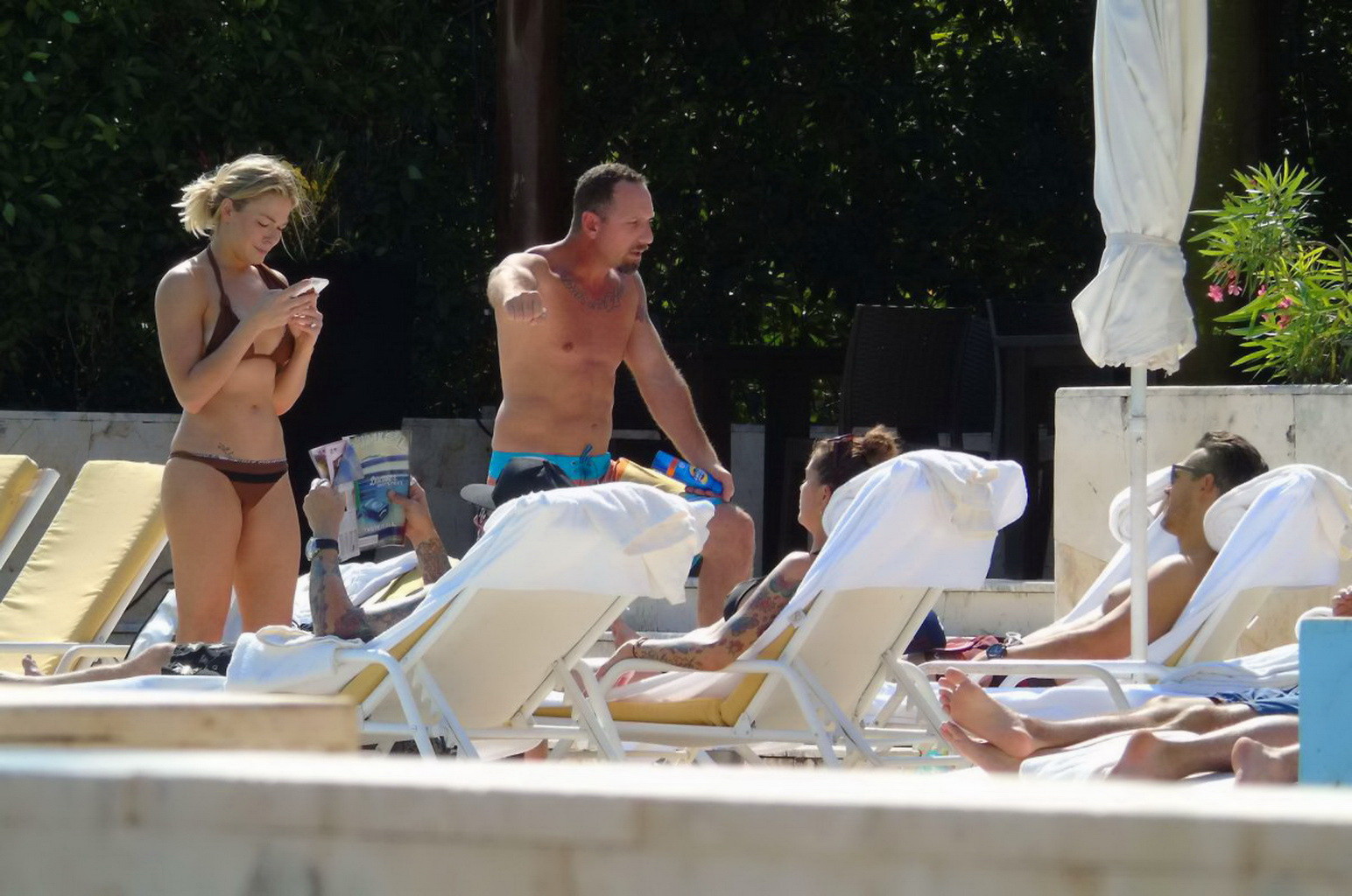 LeAnn Rimes showing ass in a brown thong bikini at the pool in Mexico #75176573