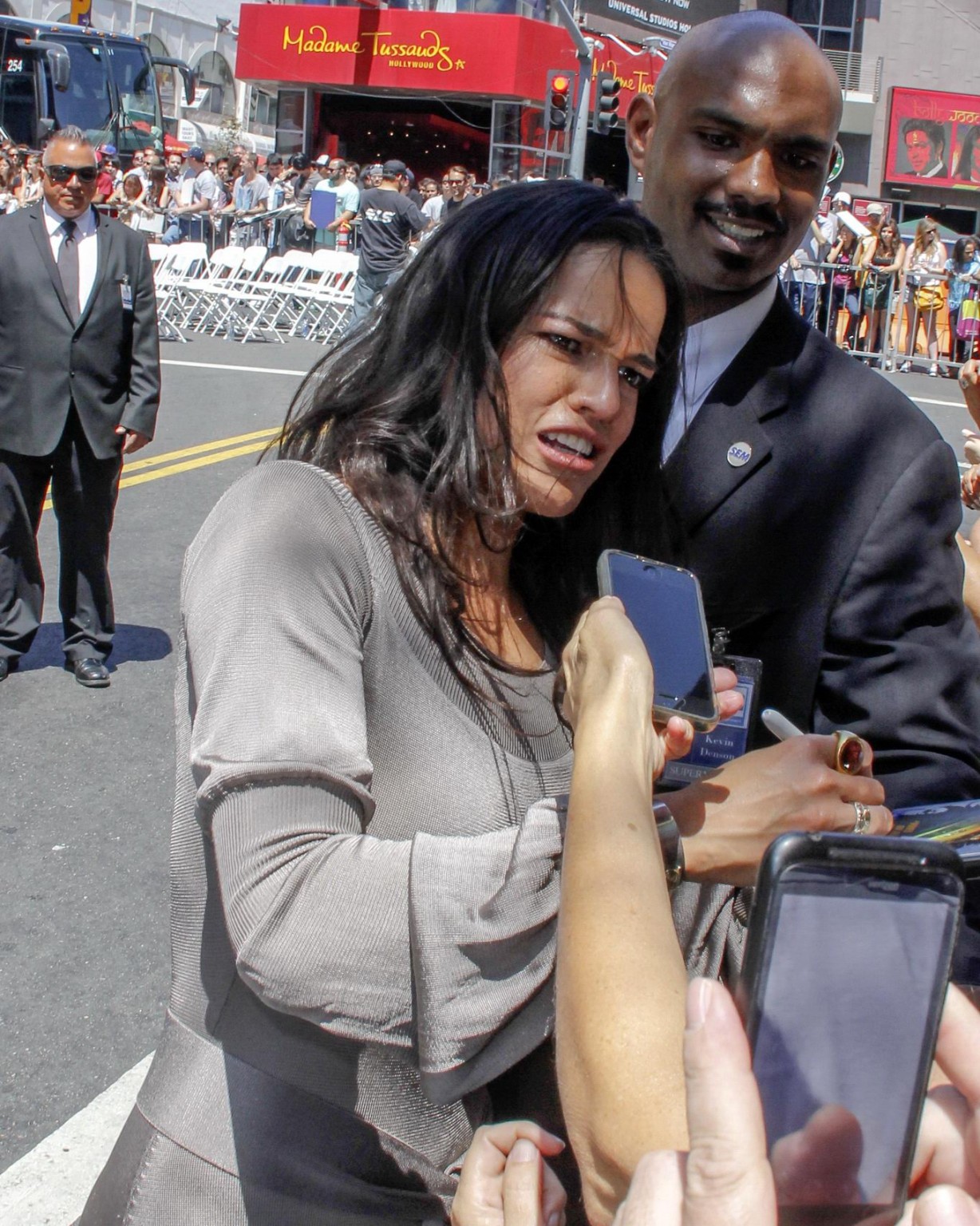 Michelle Rodriguez braless wearing a slightly see through dress at Vin Diesel's  #75220415