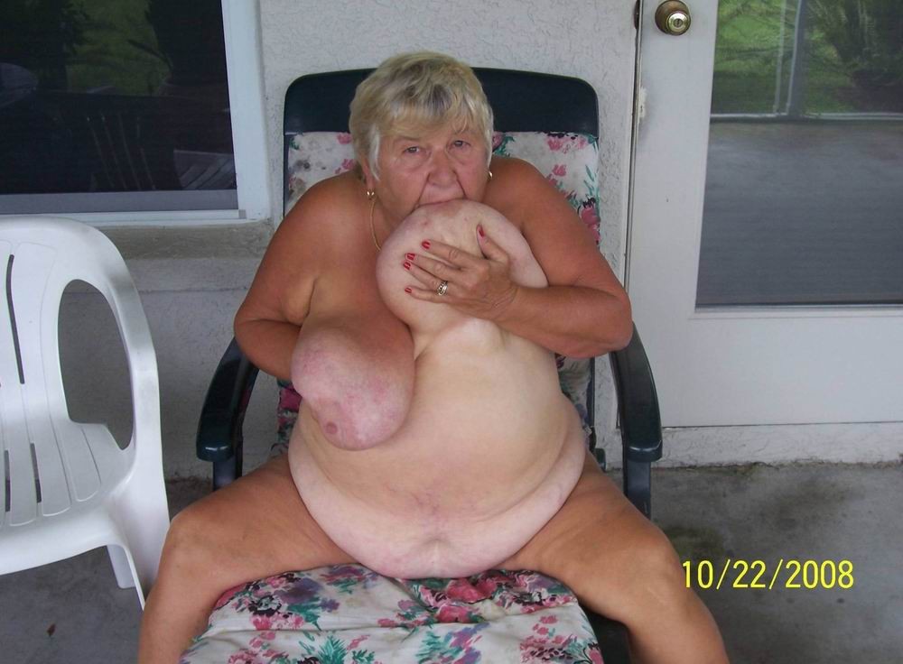 granny with huge boobs showing off #77195407