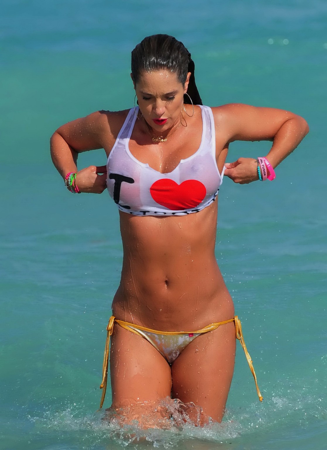 Jennifer Nicole Lee bikini malfunction at the photoshoot in Miami Beach #75201573