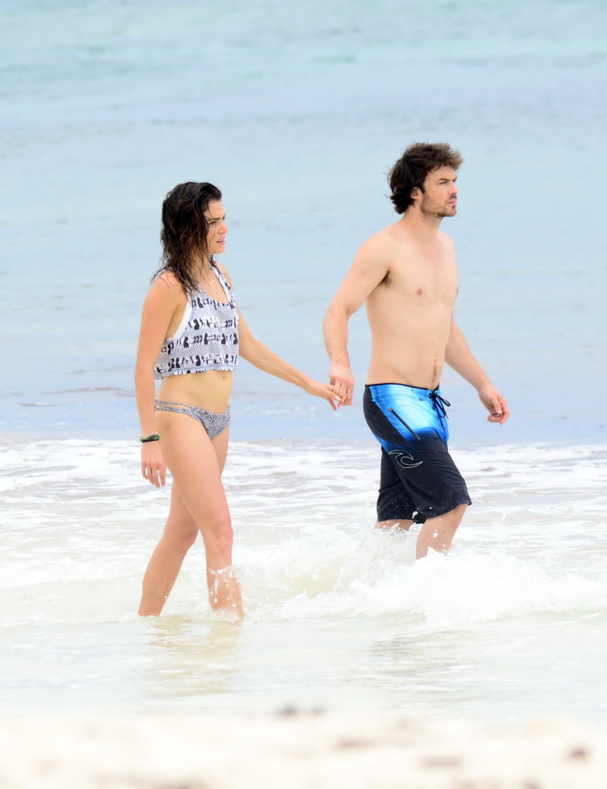 Nikki Reed making out in thong bikini bottom at the beach in Tulum #75165282