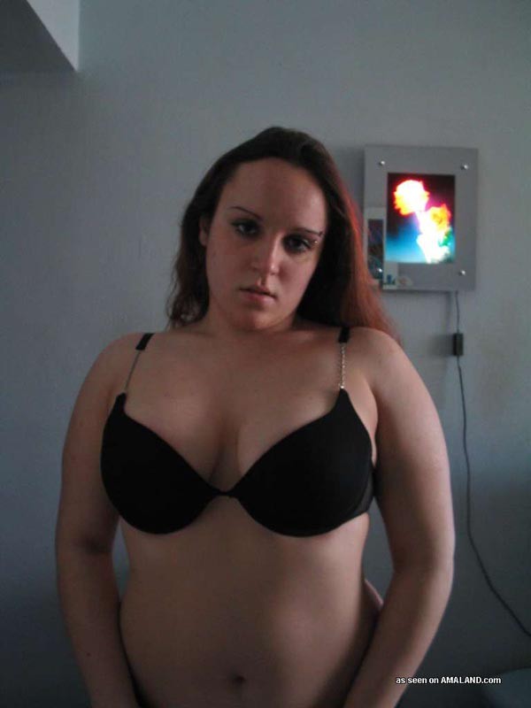 Ginger BBW stripping off her black underwear #71720555