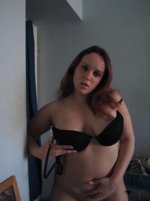 Ginger BBW stripping off her black underwear #71720561