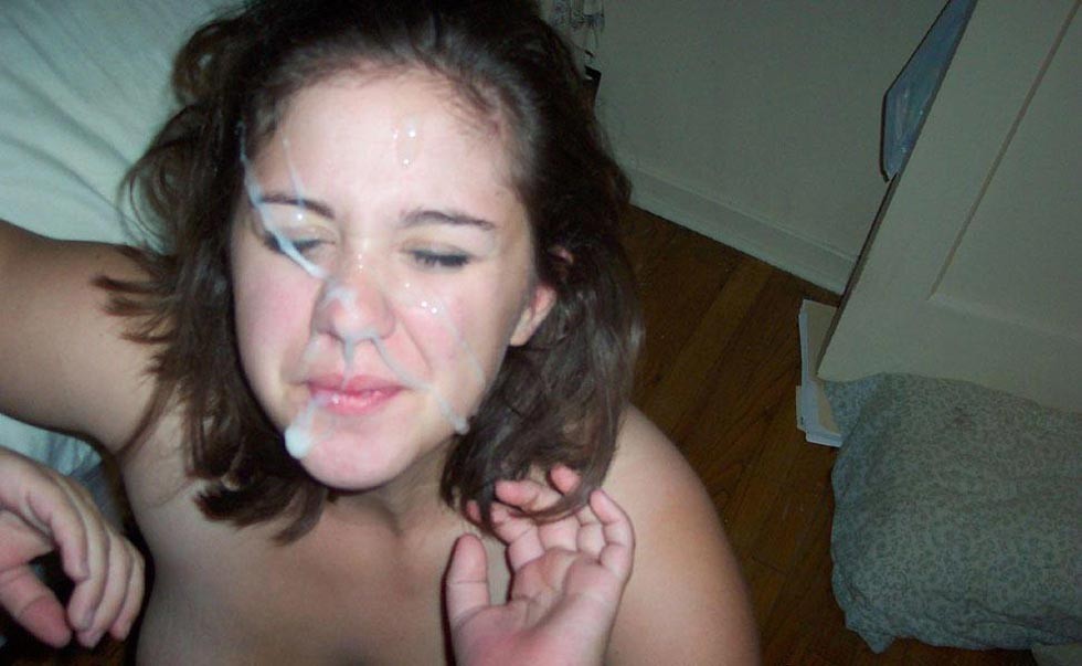 Real amateur girlfriends taking sticky facials #75882978