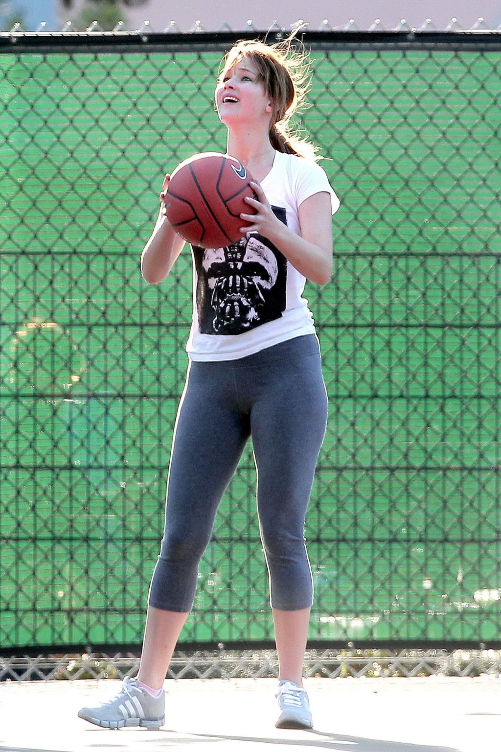 Jennifer Lawrence shows off her ass playing basketball in tight sweatpants #75274983