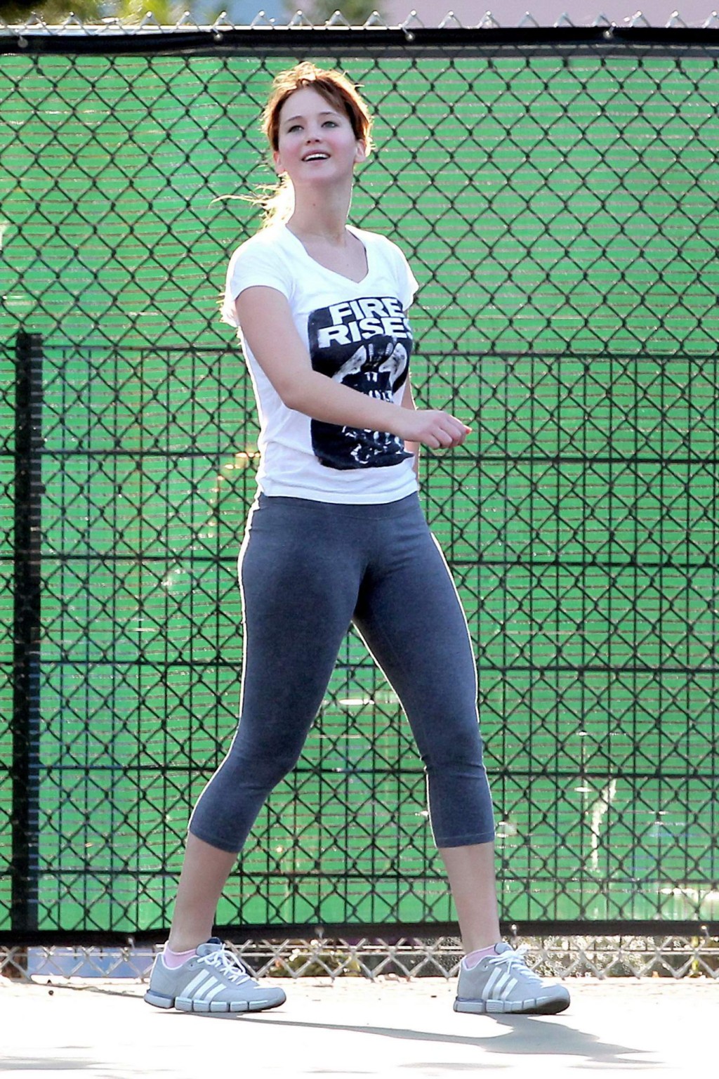 Jennifer Lawrence shows off her ass playing basketball in tight sweatpants #75274999
