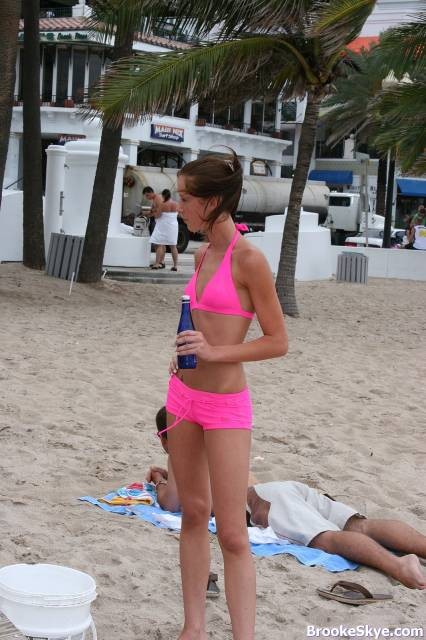 teen babe trying on her new pink bikini #70666404