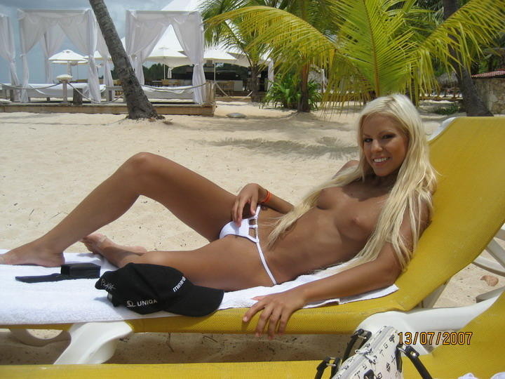 Blonde Russian nudist flashes the cameraman #72256453