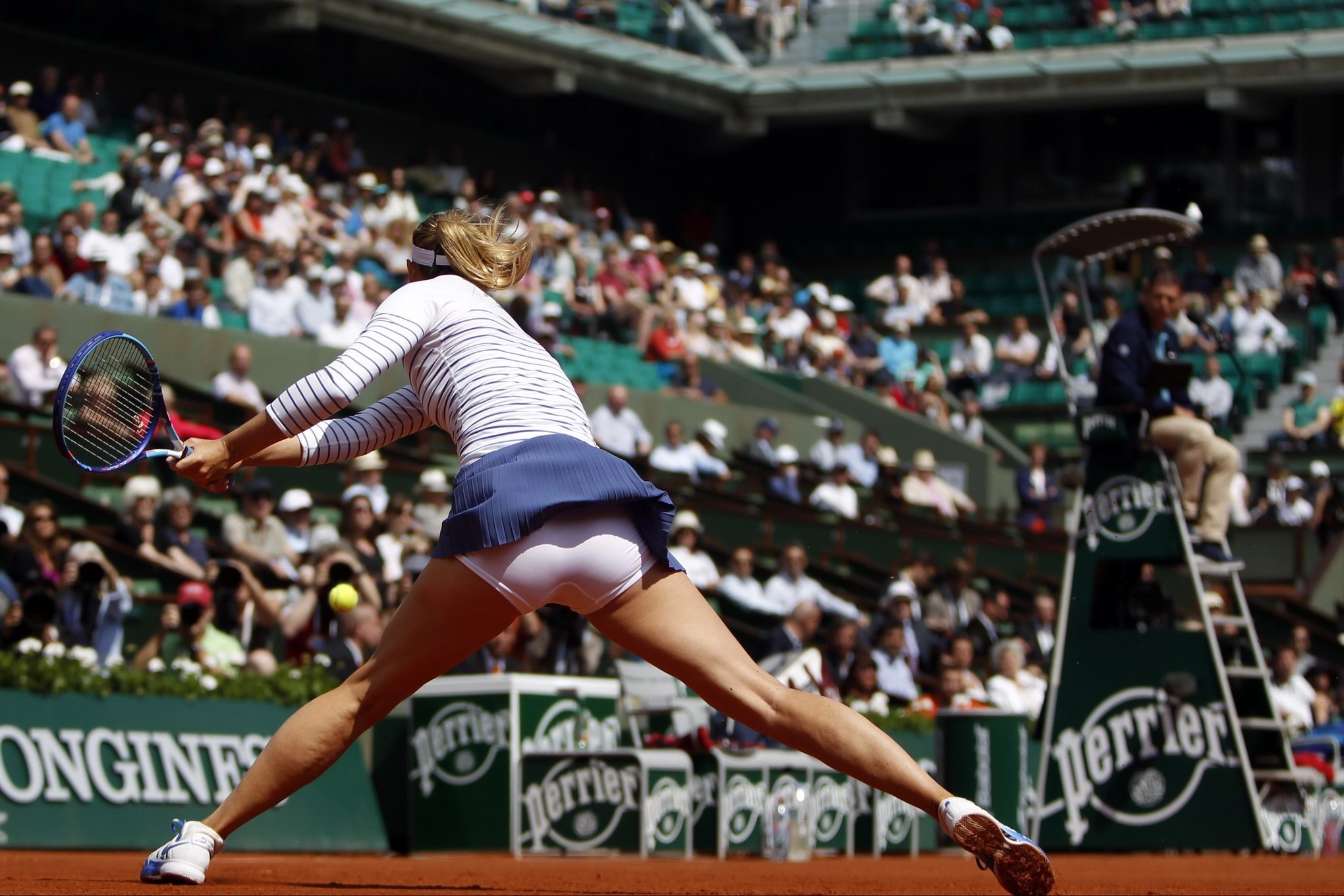 Maria Sharapova flashing her white panties on a day four of the 2015 French Open #75161516