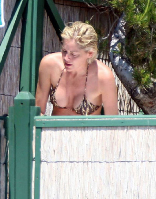 Celebrity babe Sharon Stone very hot upskirt and nude body #75416965