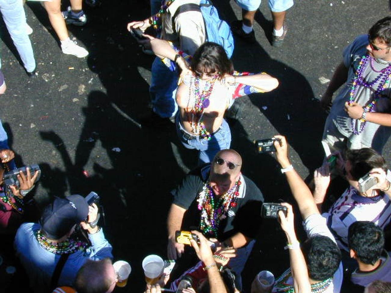 Drunk chicks showing tits and getting photographed at mardigras #77132981