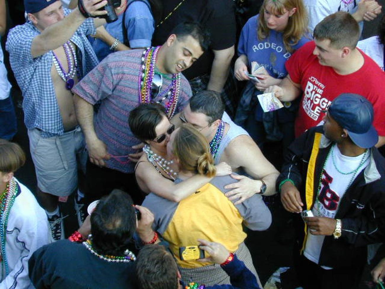 Drunk chicks showing tits and getting photographed at mardigras #77133021