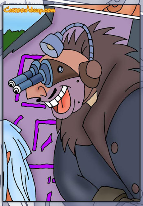 舌に洗濯ばさみをつけたバーサがマイロに突かれる
 #69549303