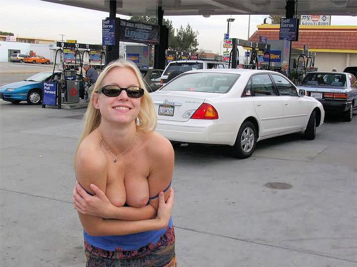 Busty Blonde Public Flasher Pops Them Out at Local Shopping Mall #78914344