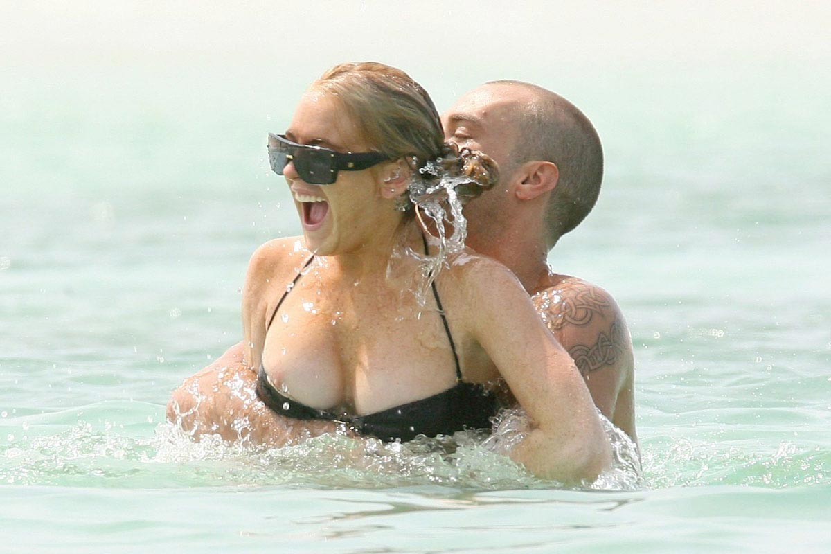 Lindsay Lohan nude breasts and great nip slip #75382878