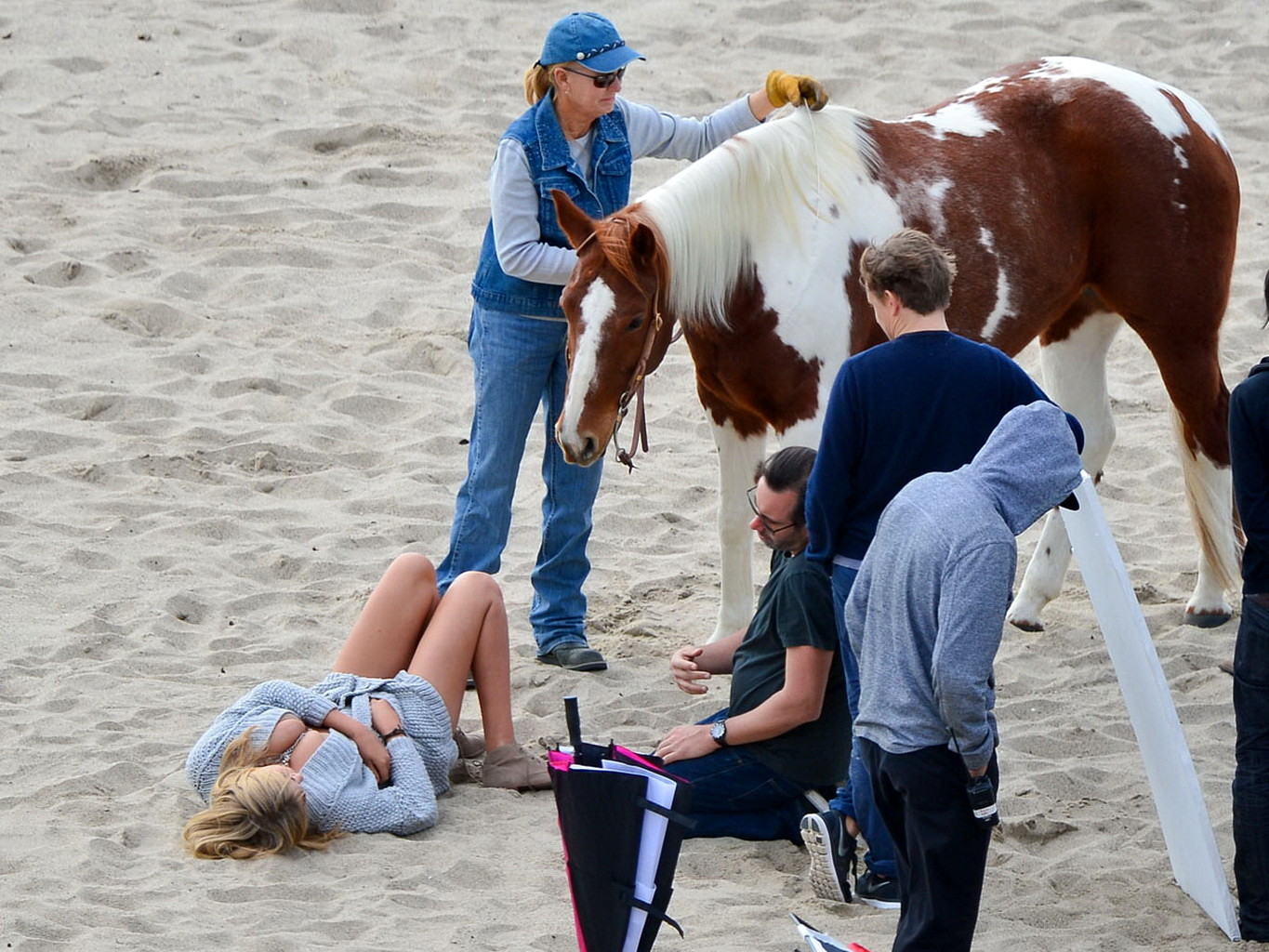Kate Upton showing off her cleavage and ass on the set of a photoshoot in Malibu #75211956