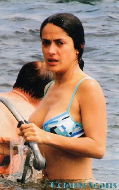 Salma Hayek naked on the beach #75446606