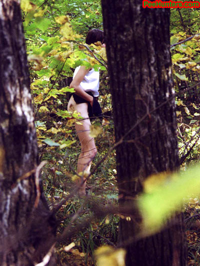 Spying on teen peeing in the forest #78616496