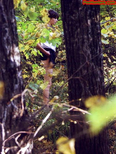 Spying on teen peeing in the forest #78616561