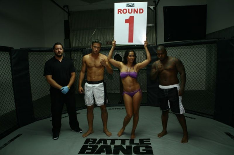 Ring girls Isis Love and Stacy Adams in bikinis