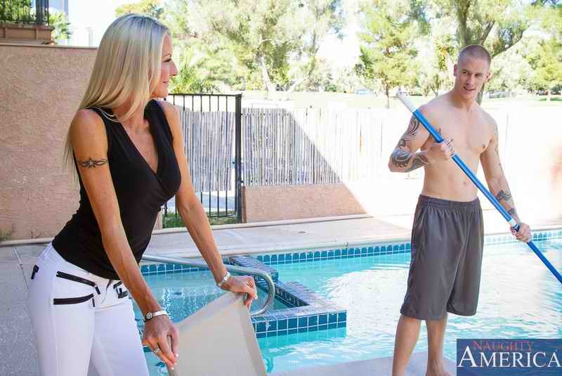 Emma Starr Giving her Young Poolboy a Hardcore Fuck #73478888
