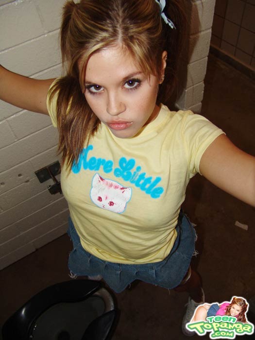 Sweet Teen Topanga undresses herself in a public restroom #78797499