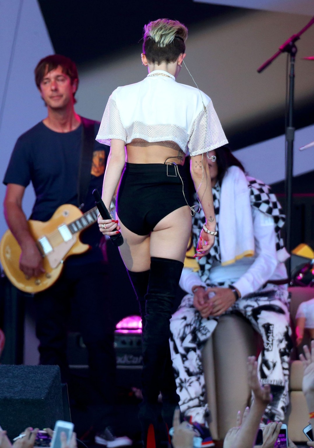 Miley Cyrus in panties  fuck-me boots performing at the Jimmy Kimmel show #75227065