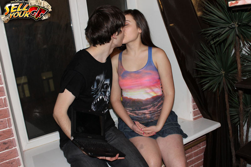 Fellow kisses his girlfriend while she fucks with stranger #67197643