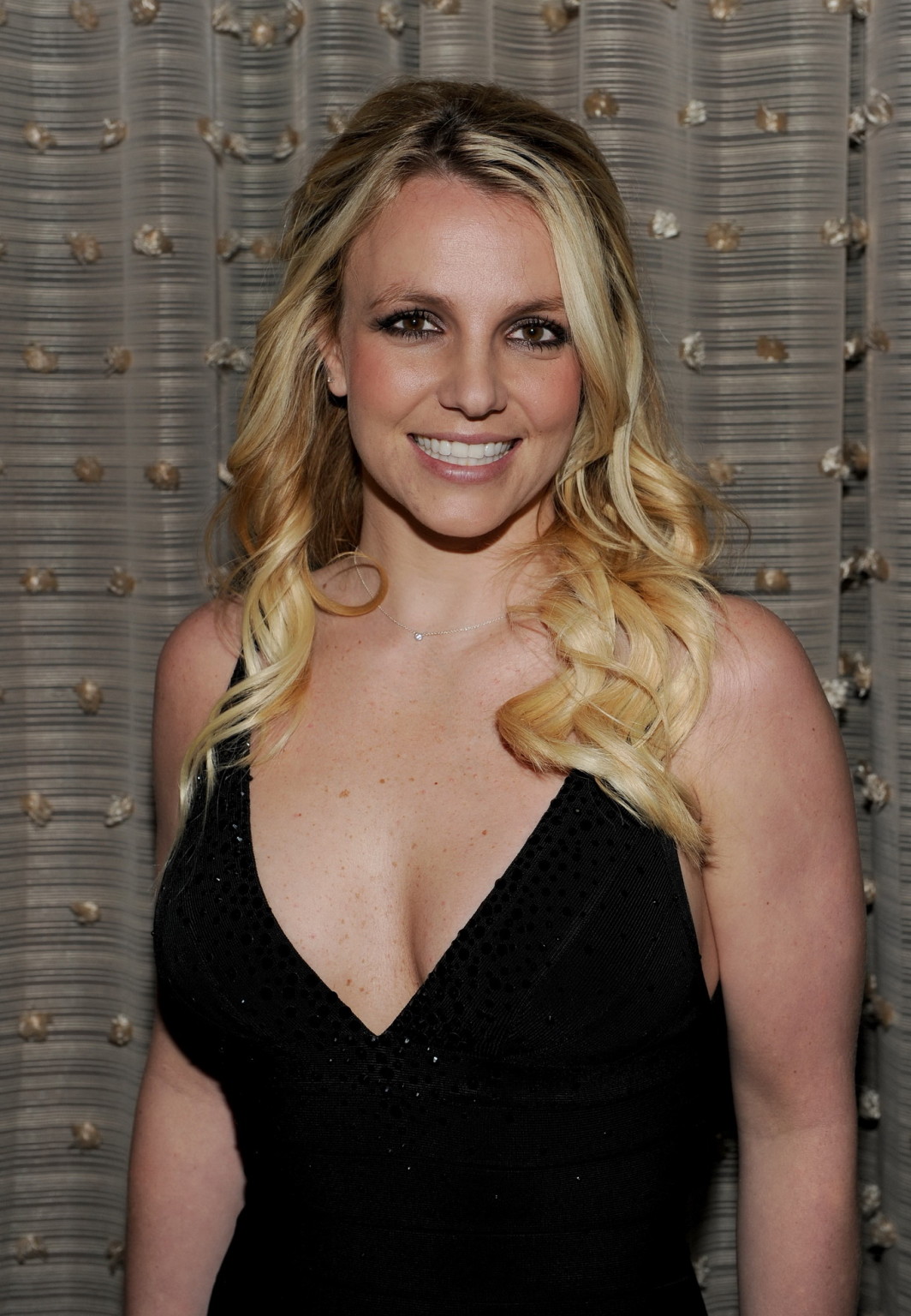 Britney Spears braless wearing sexy black dress at Clive Davis and the Recording #75274154