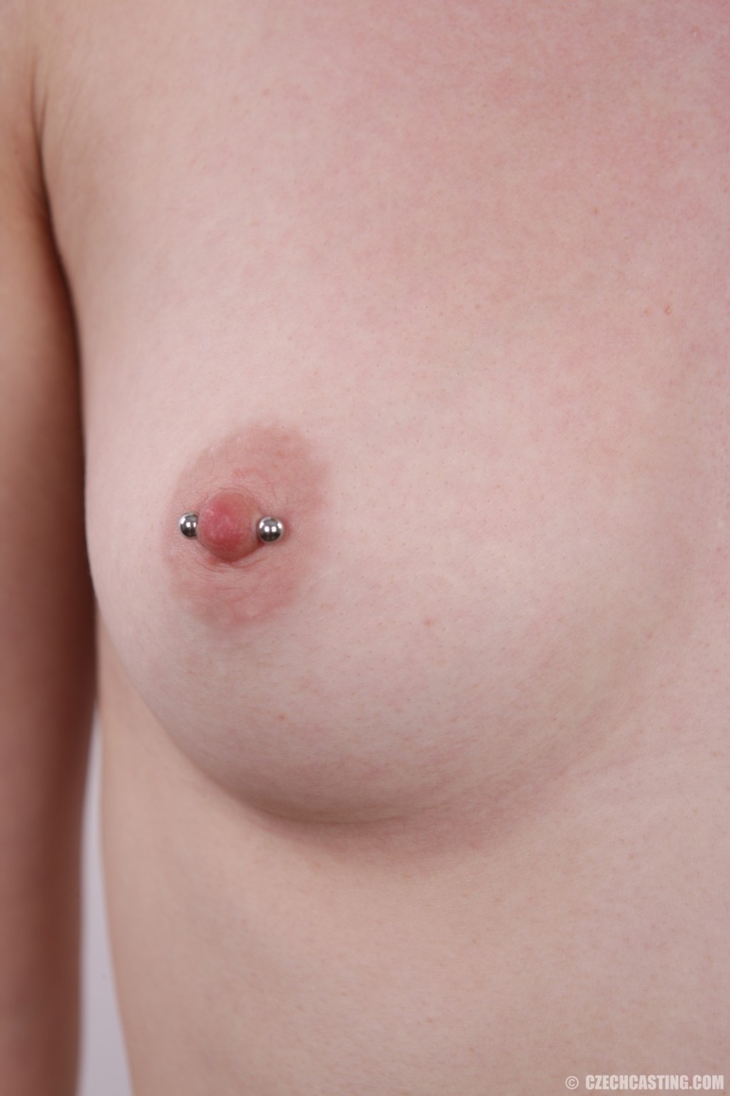 Amateur girl with pierced nipple poses naked #67130318