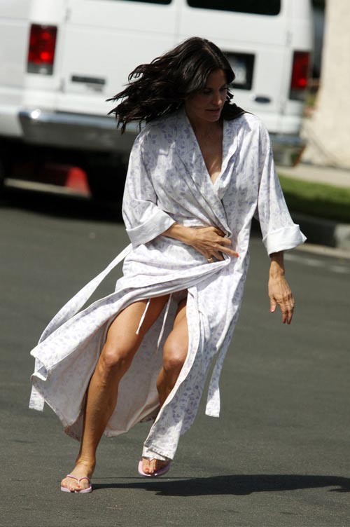 Courteney Cox showing her panties upskirt and tits slip paparazzi pictures #75400767