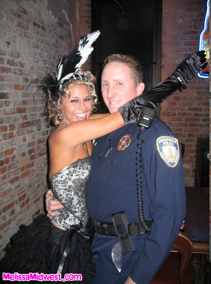 Melissa Midwest posing with a fake cop #67545016
