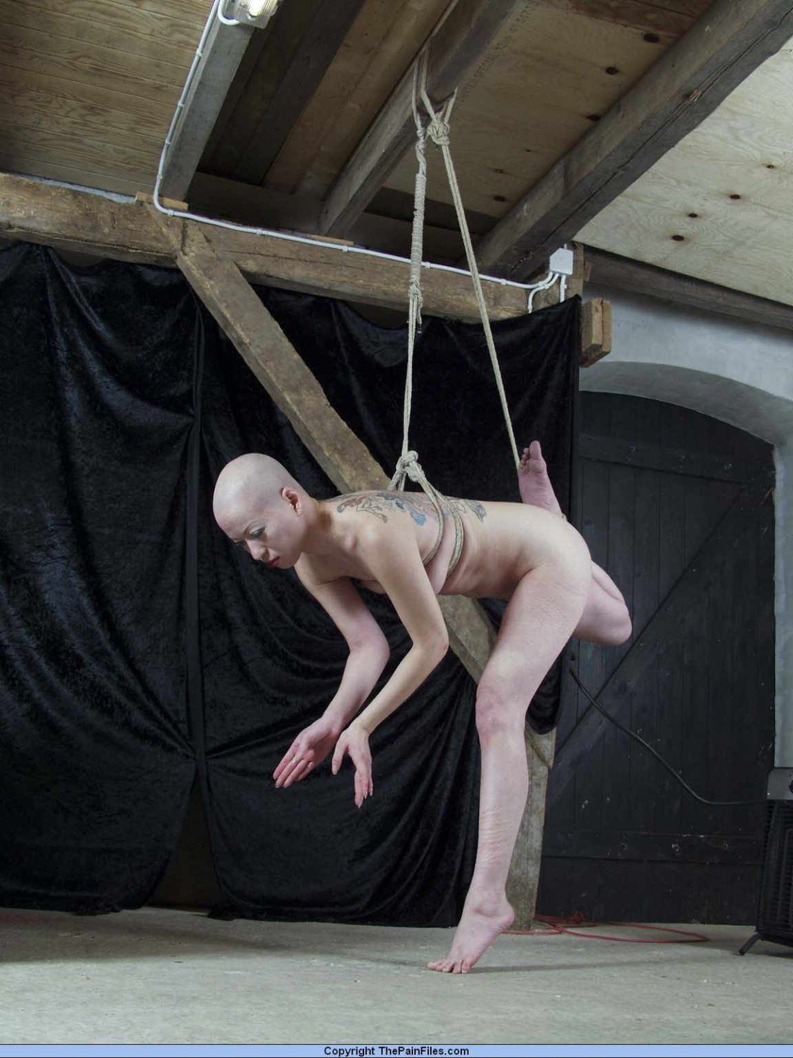 Suspension bondage and breast tied hanging of japanese fetish model Kumimonster  #69949635