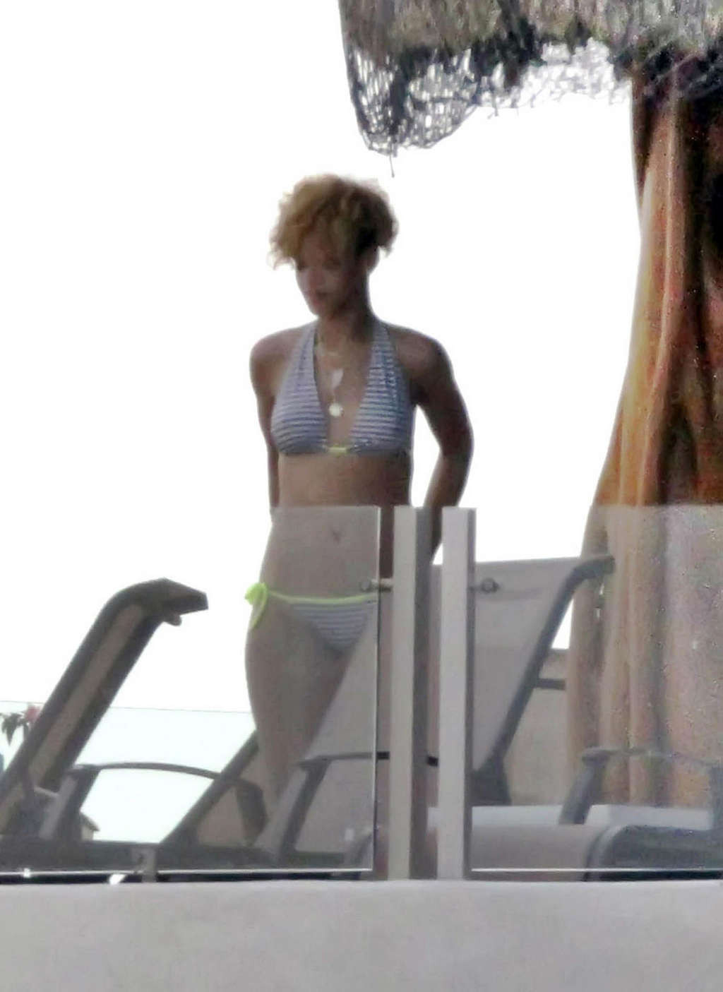 Rihanna showing perfect body and sexy ass in bikini on yaht #75365079