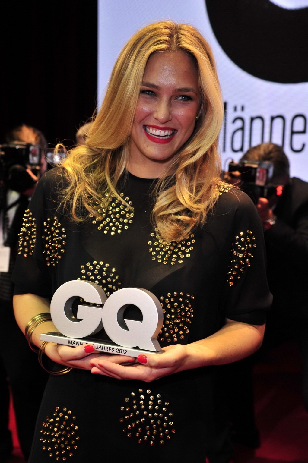Bar Refaeli see through to bra at GQ Men of the Year Awards in Berlin #75249741