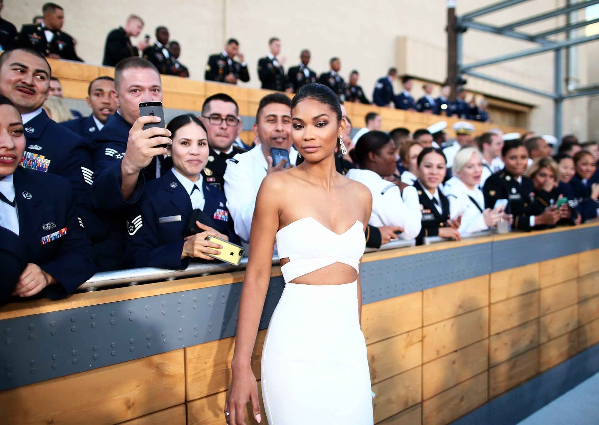 Chanel Iman cleavy wearing a tube top at Spike TVs Guys Choice Awards 2015 in Cu #75161868