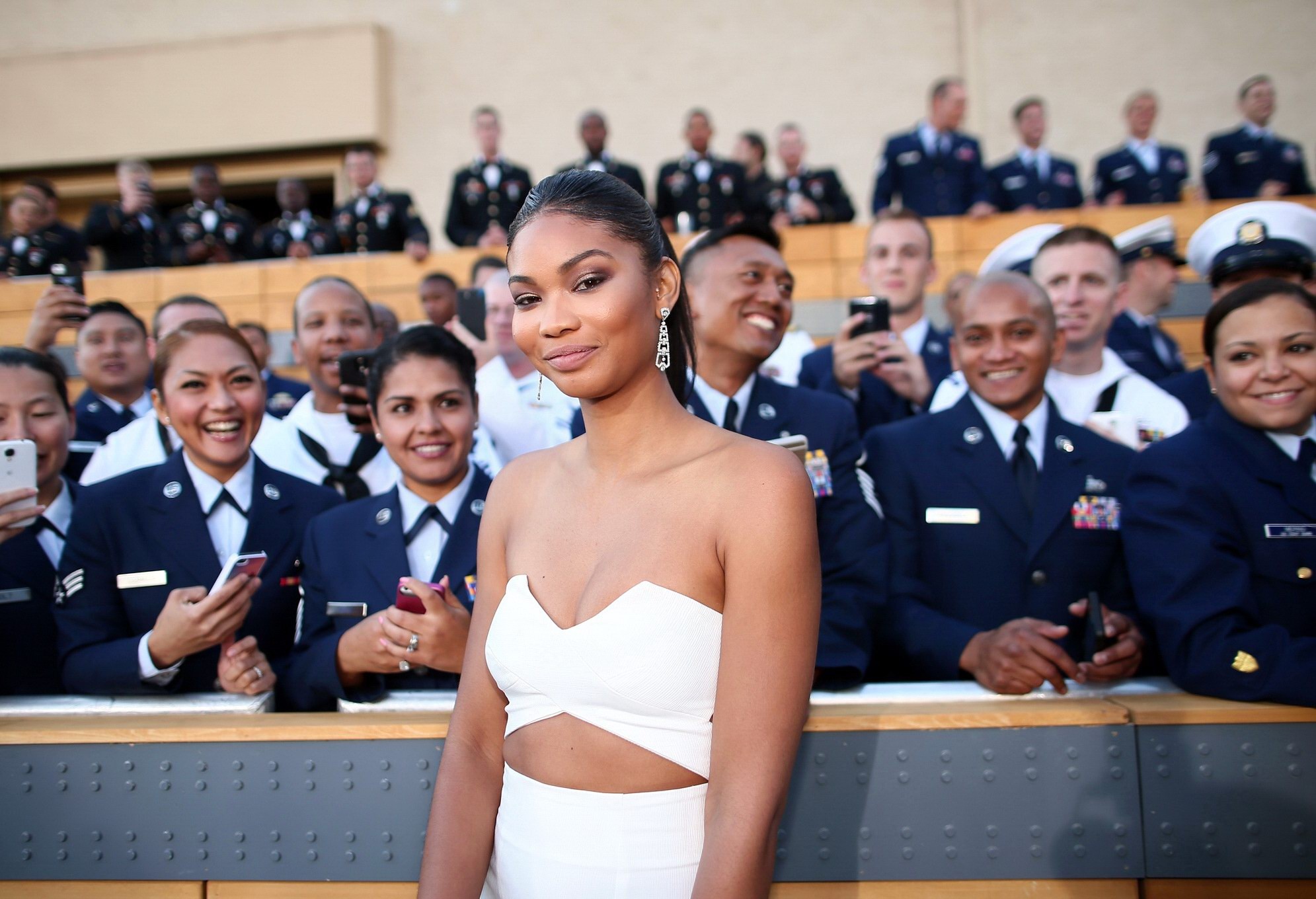 Chanel Iman cleavy wearing a tube top at Spike TVs Guys Choice Awards 2015 in Cu #75161877