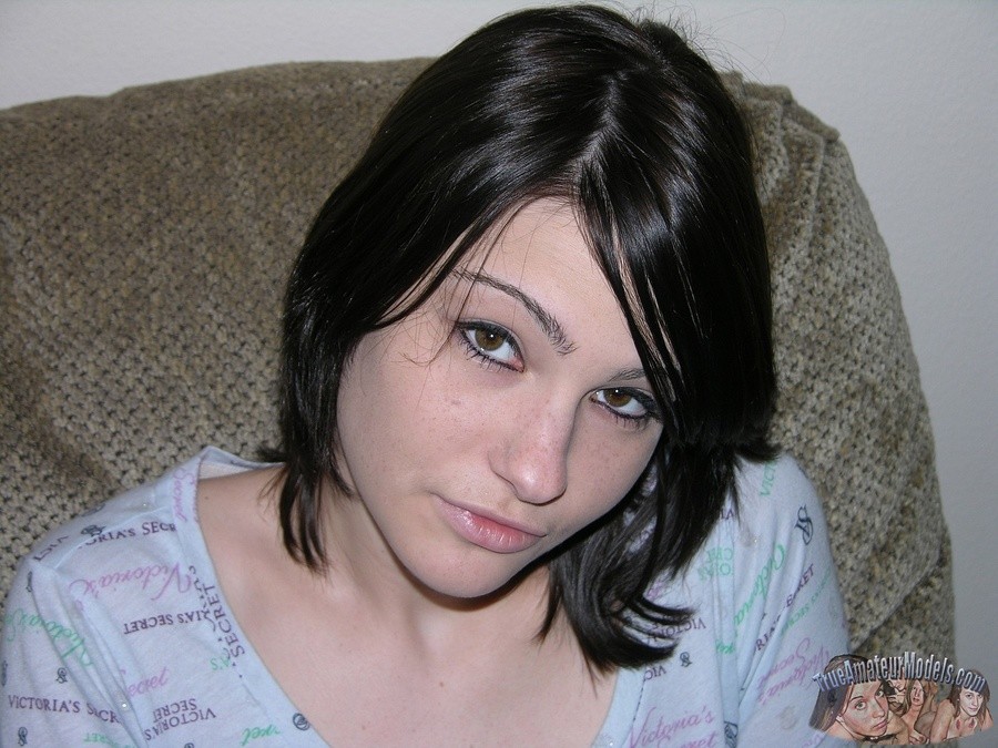 Hot emo teen modeling and stripping off pajamas #67607294