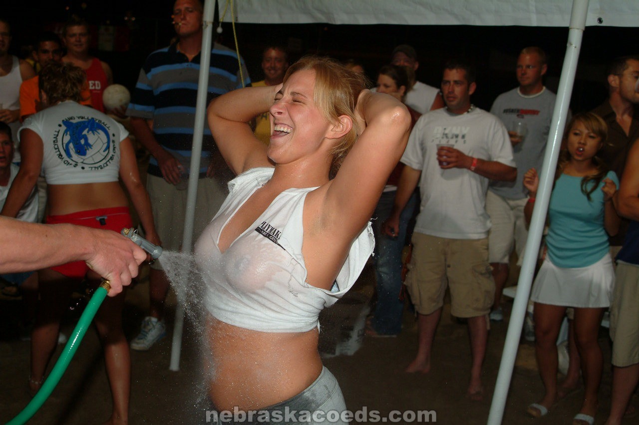 Wet t-shirt contest with hot college girls #68118210