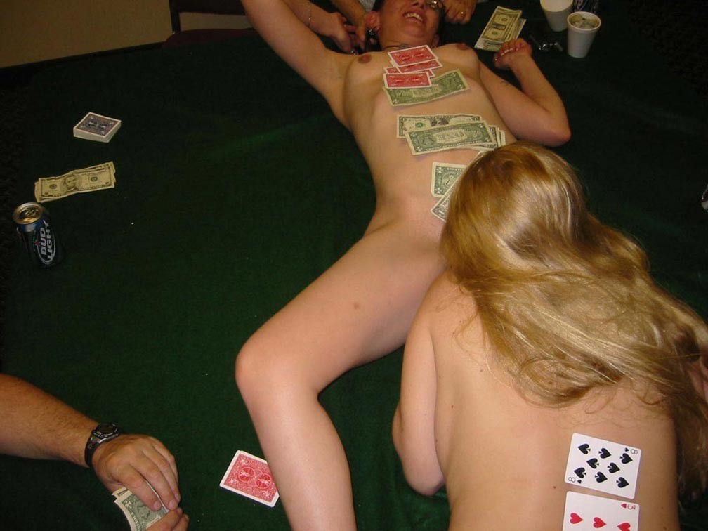 Amateur girls playing strip-poker #73882845