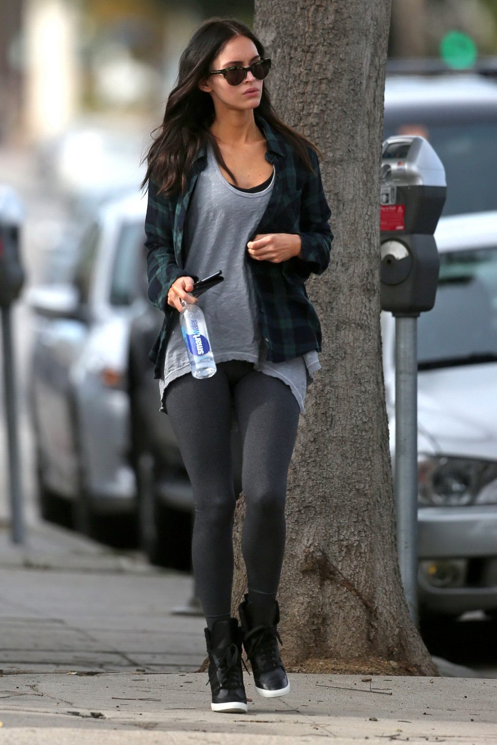 Megan Fox leggy wearing gray tights out in LA #75178274